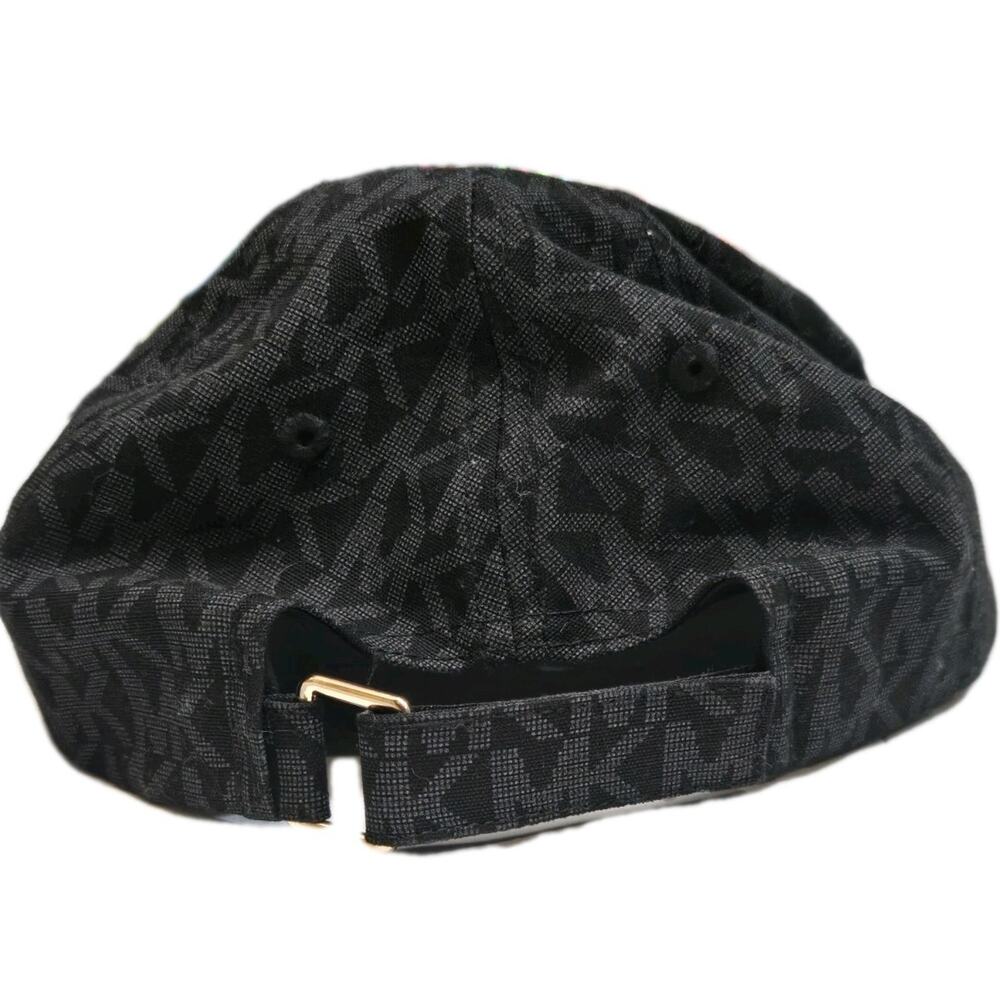 Michael Kors Signature MK Logo Canvas Baseball Cap 1 Size Adjustable New W/Tag - Picture 9 of 12